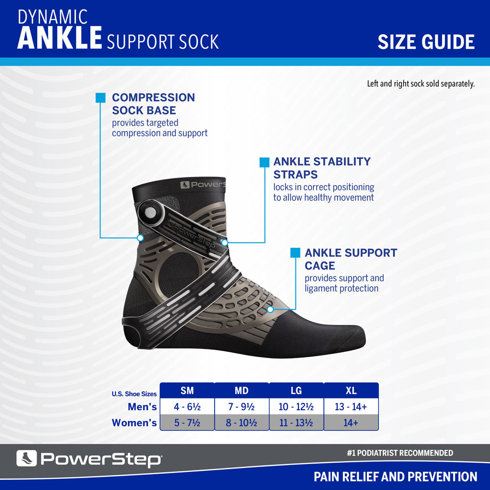 PowerStep Dynamic Ankle Support Sock