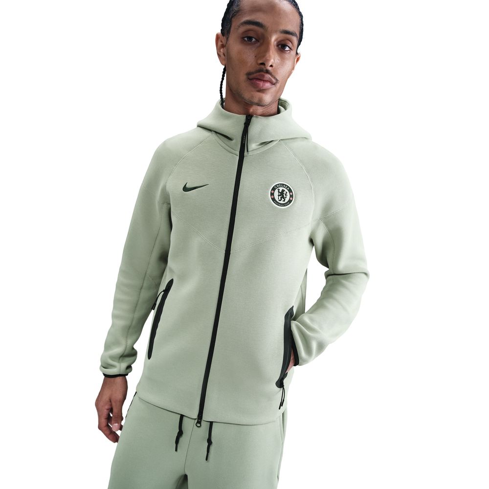 主役級【Nike ナイキ】Chelsea テックフリースジャケット グレー Nike Chelsea FC 2025/26 Full-Zip Tech Fleece Windrunner Hoodie